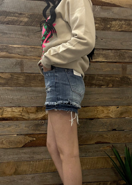 The Kayla High Rise Medium Jean Shorts