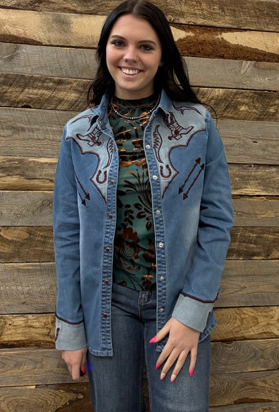 The Look Inside Denim Top Cardigan