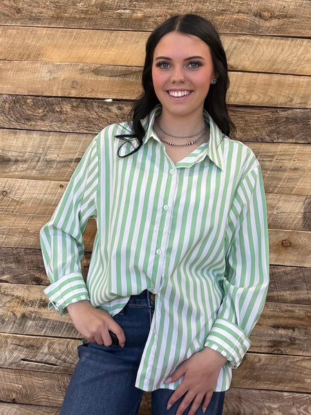 The One Shot Green Striped Top