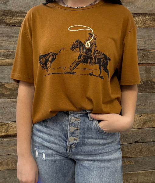 The Stop On A Dime Rust Tee
