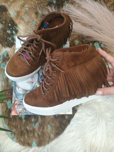 The All Day Wedge Serape Brown Sneaker