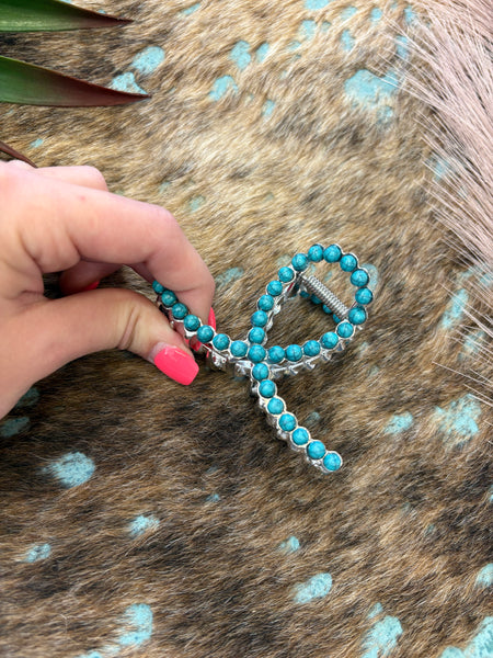 The Turquoise Bead Mini Claw Clip