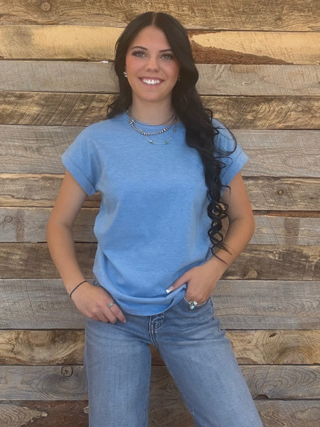 The Take It Basic Heathered Ocean Top