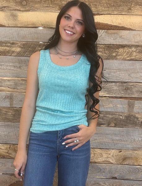The Talk To Us Turquoise Tank Top