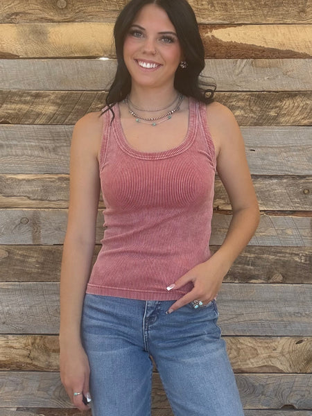 The Talk To Me Rust Tank Top