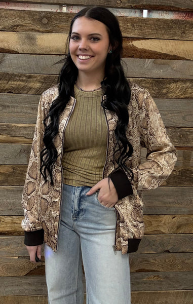 The Respect This Bomber Python Jacket