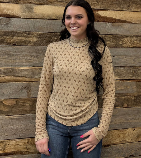 The All Over Western Long Sleeve Top