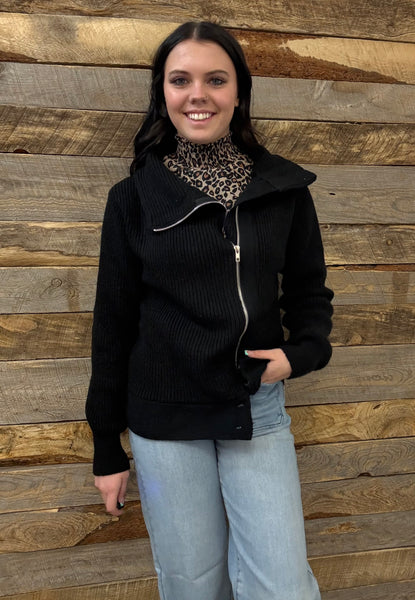 The Nothing Stops This Black Sweater Cardigan Jacket