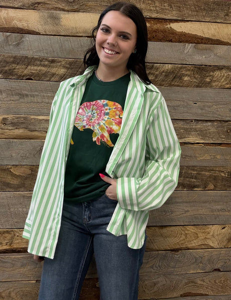 The One Shot Green Striped Top