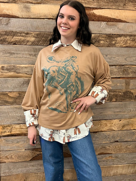The Bucking Bronc Mocha Sweatshirt