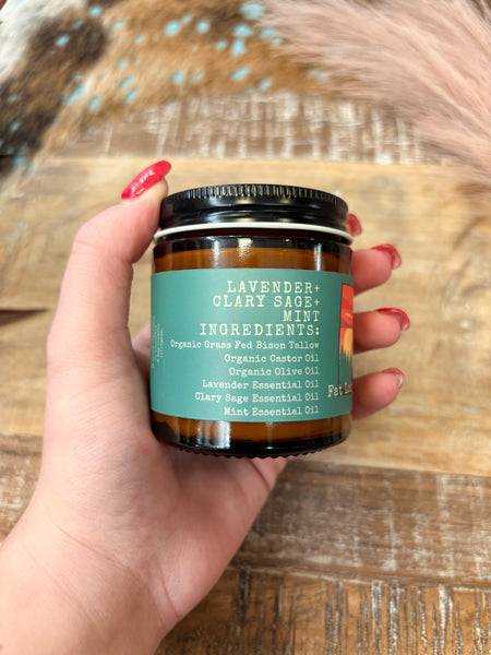 The Large Lavender, Clary Sage, and Mint Body Blend Premium Whipped Bison Tallow