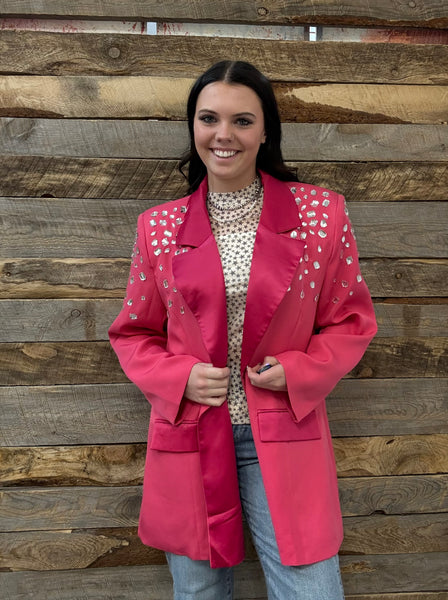 The Jewel Covered Bright Pink Blazer