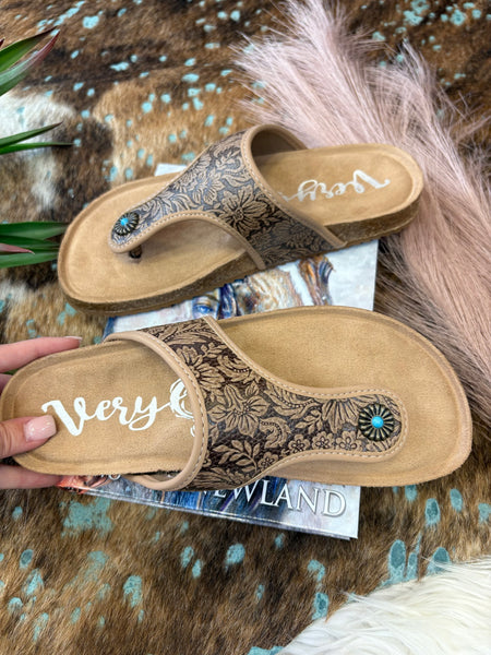 The Day Is Today Dark Tan Sandals