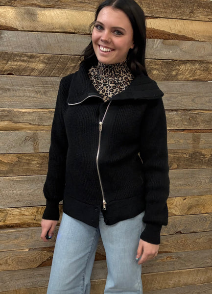 The Nothing Stops This Black Sweater Cardigan Jacket