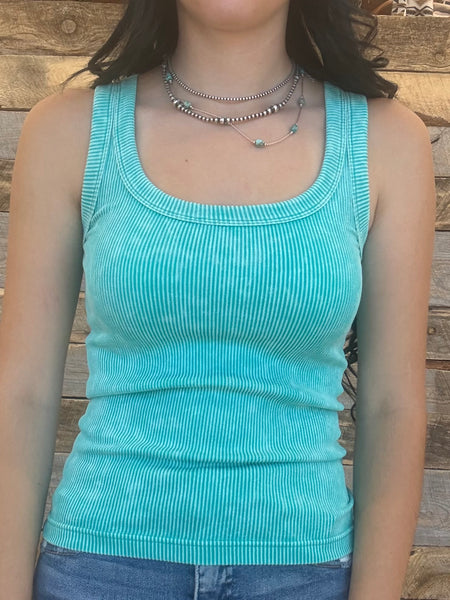 The Talk To Me Turquoise Tank Top