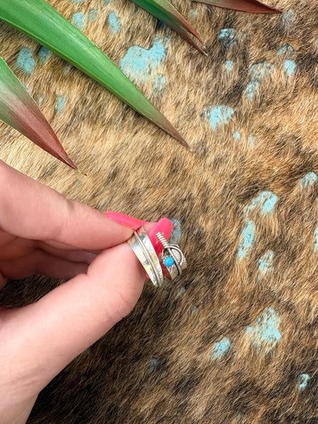 The Wrap Around Feather Turquoise Ring