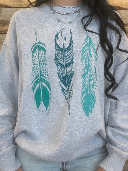 The Unique Feathers Grey Sweatshirt