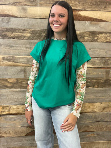 The Take It Basic Kelly Green Top