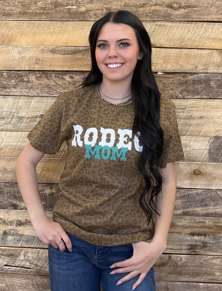 The Rodeo Mom Leopard Brown Tee