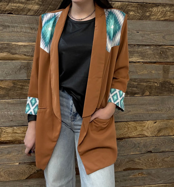 The Western Aztec Tan Blazer