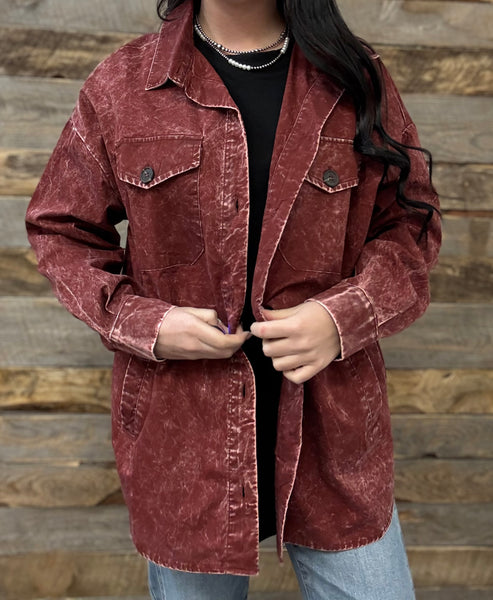 The Way To It Mineral Wash Button Rust Jacket