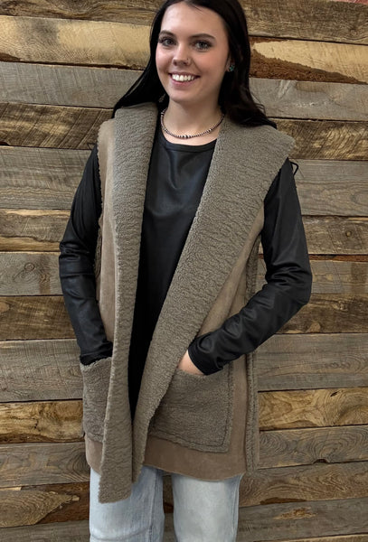 The Walk Up Front Mocha Grey Vest