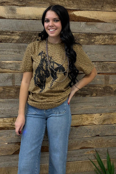 The Black Bronc Leopard Tee