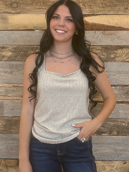 The Talk It Up Mocha Tank Top