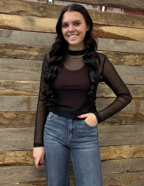 The Black Mesh Top