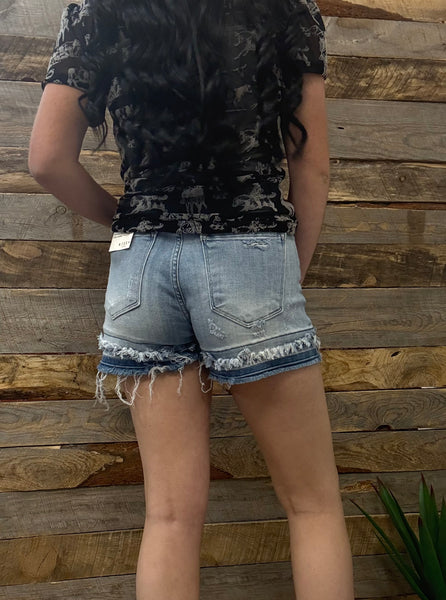 The Kaitlyn High Rise Light Jean Shorts