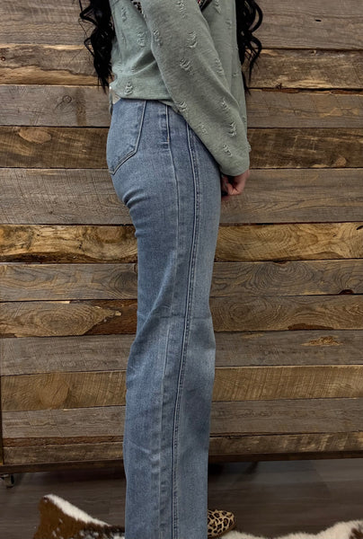 The Kylie Wide Leg Medium Jeans