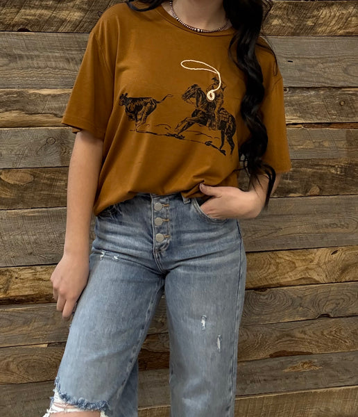 The Stop On A Dime Rust Tee
