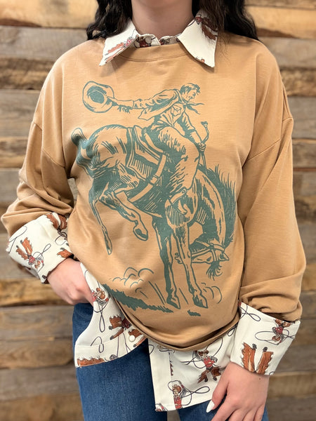 The Bucking Bronc Mocha Sweatshirt