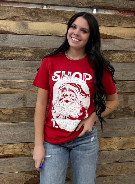 The Shop Local Santa Red Tee