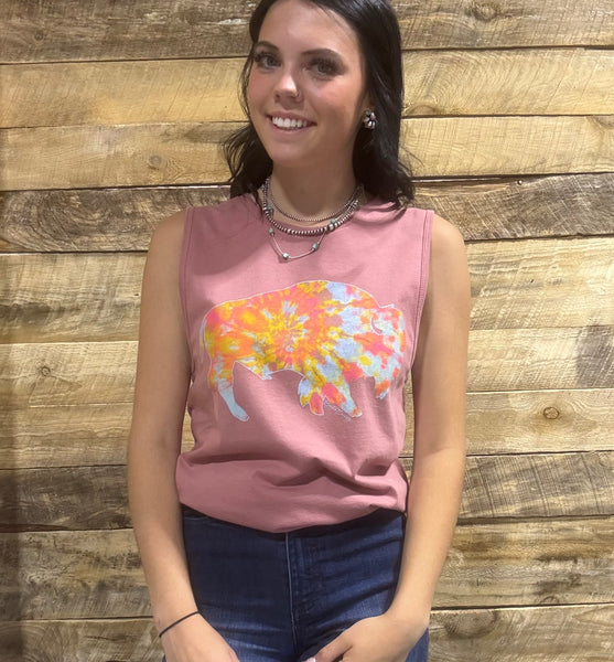 The Buffalo Tie Dye Mauve Tank Top