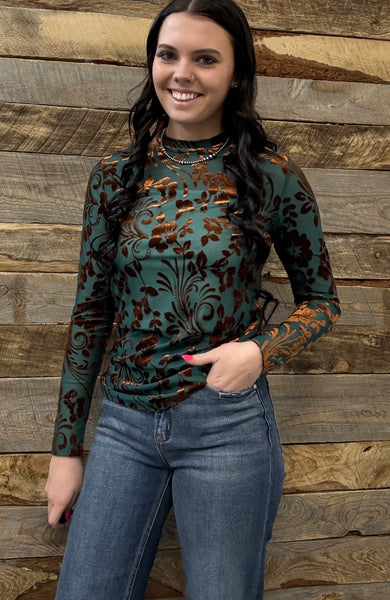 The Today Turquoise Mesh Top