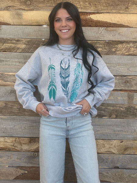 The Unique Feathers Grey Sweatshirt