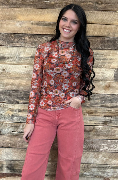The Rusty Poppy Mesh Top