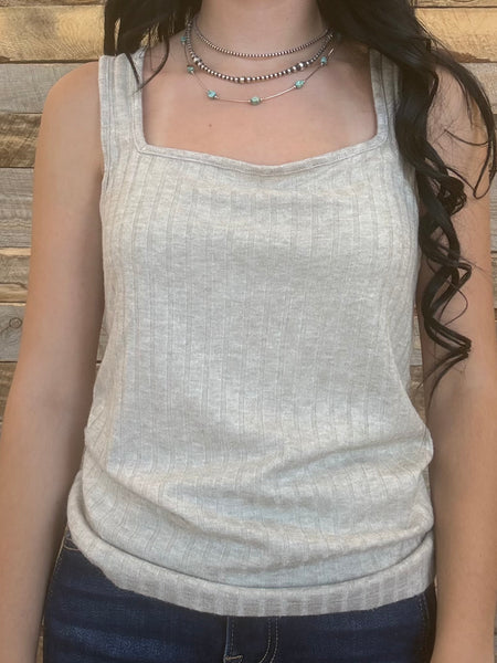 The Talk It Up Mocha Tank Top
