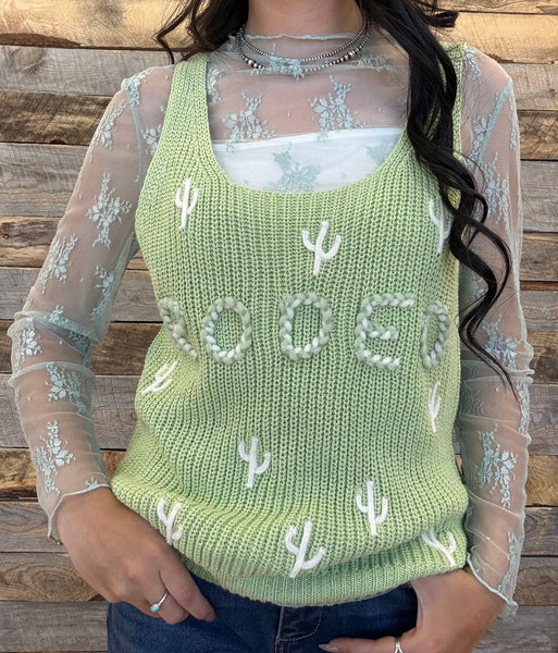 The Aqua Lace Mesh Top