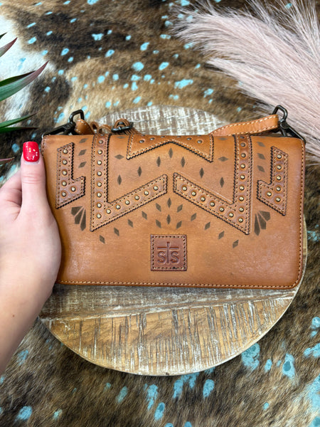 The Way Far Leather Famous Evie Organizer Wallet Crossbody Purse