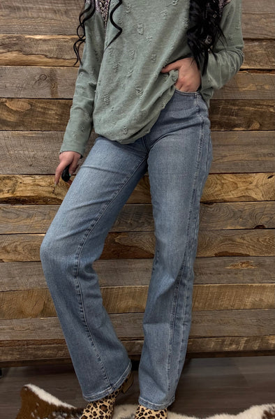 The Kylie Wide Leg Medium Jeans