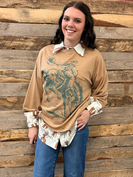 The Bucking Bronc Mocha Sweatshirt