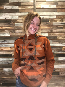 The Best Aztec Rust Sweater