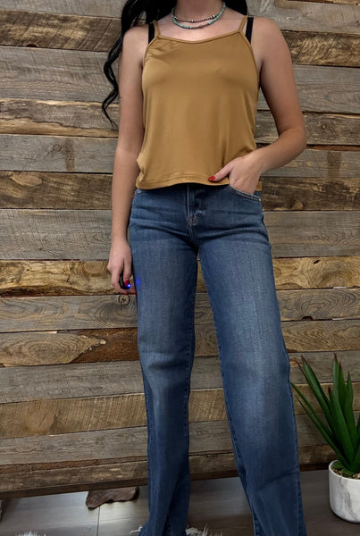 The Dana Mid Rise Extreme Wide Leg Dark Jeans