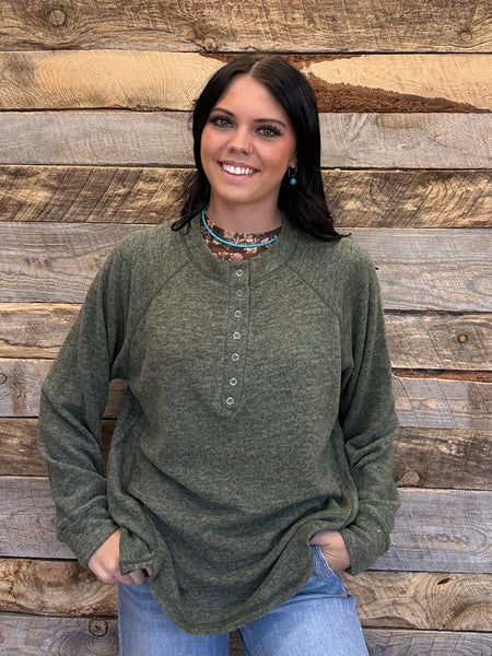 The Stop It Here Dark Olive Sweater