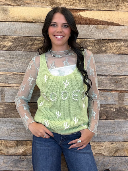 The Aqua Lace Mesh Top