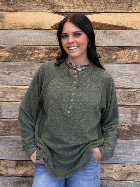 The Stop It Here Dark Olive Sweater