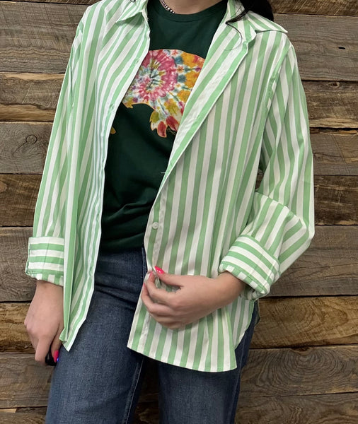 The One Shot Green Striped Top