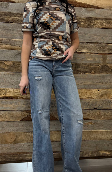 The Kayla High Rise Wide Leg Vintage Wash Jeans